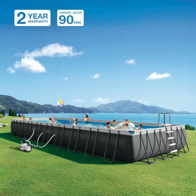 Intex Ultra XTR 3-Ply PVC wall demonstrates puncture resistance for summer fun.