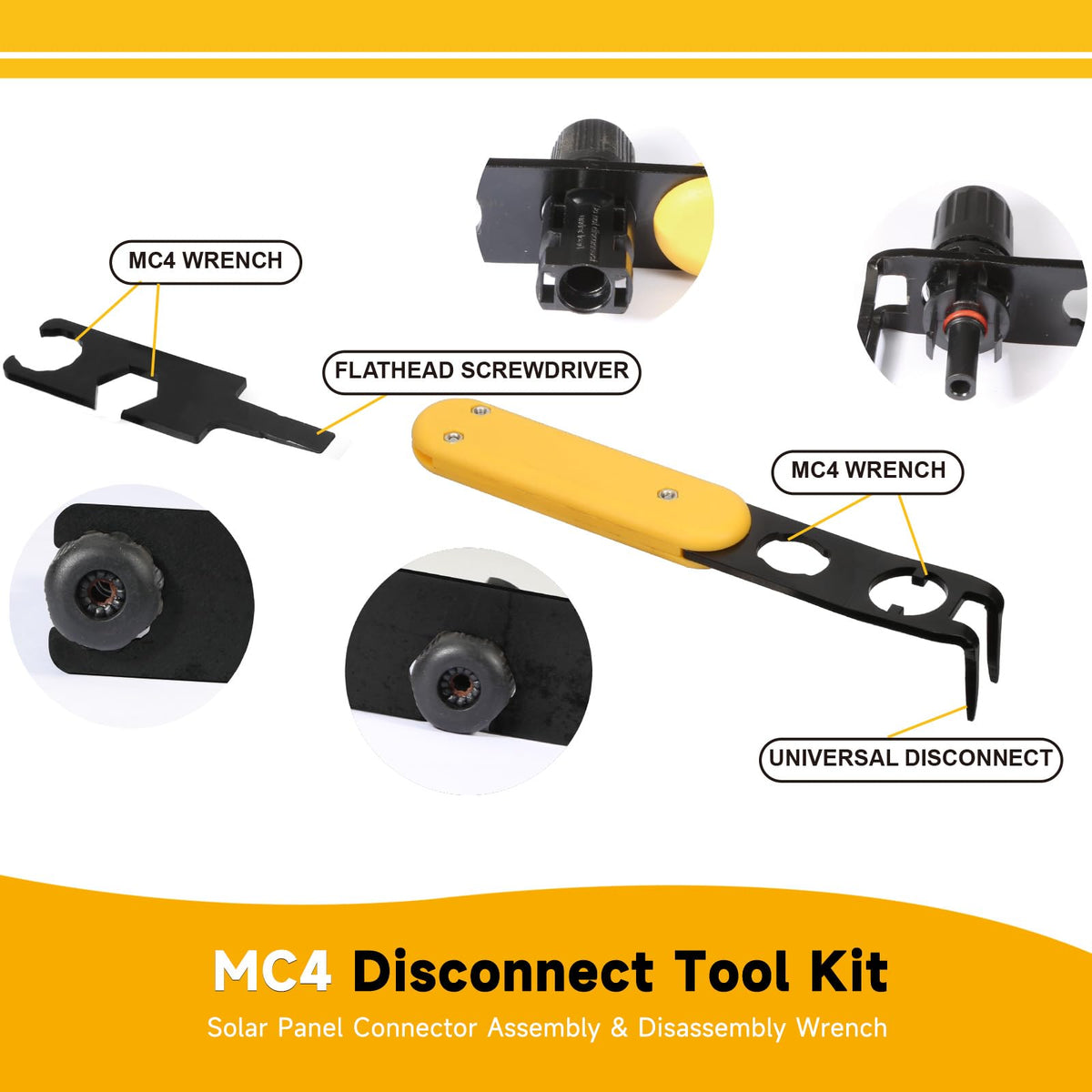 INTII Metal MC4 disconnect tool closeup shows sturdy steel and rust resistance.