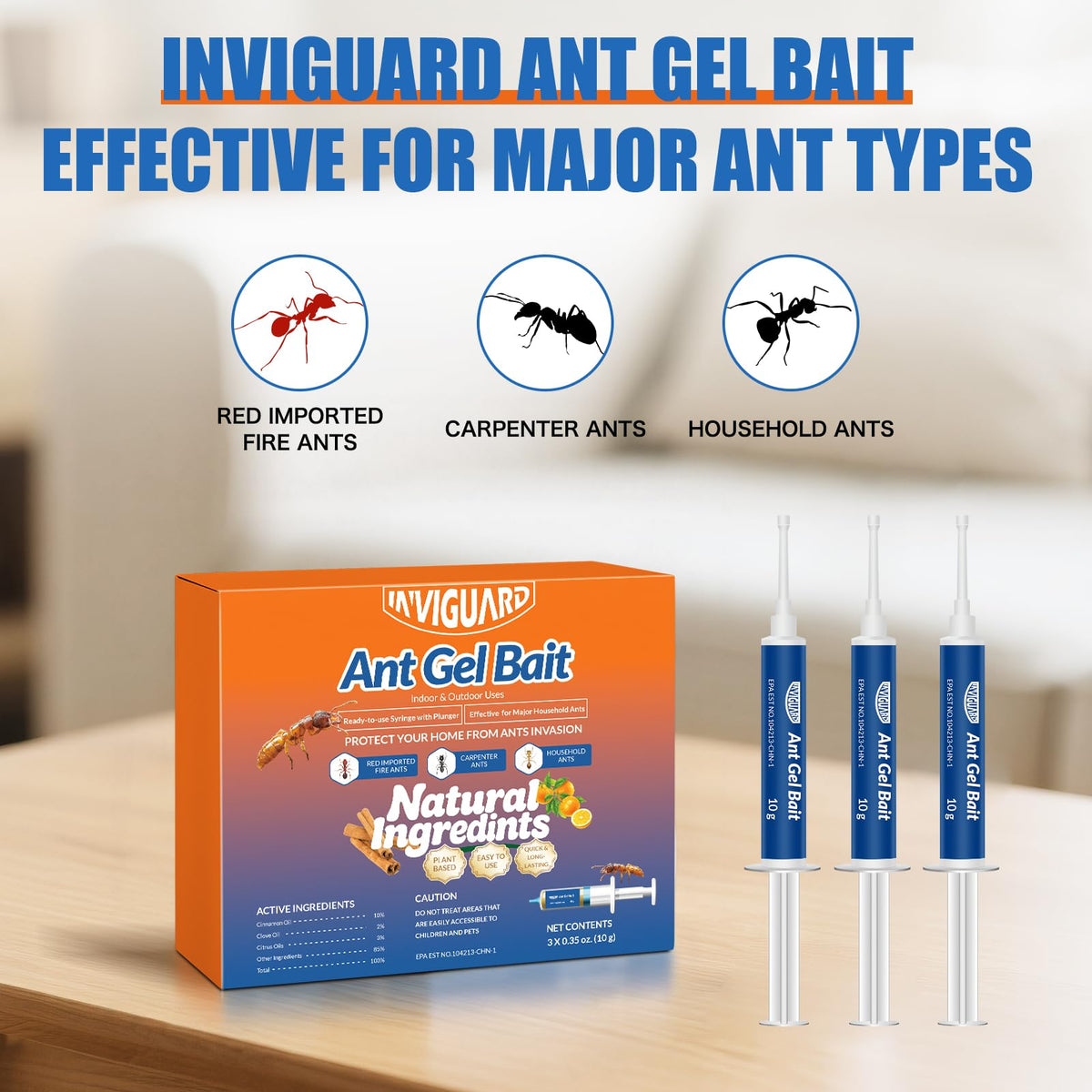 InviGuard Ant Gel Bait outdoors near foundation for control