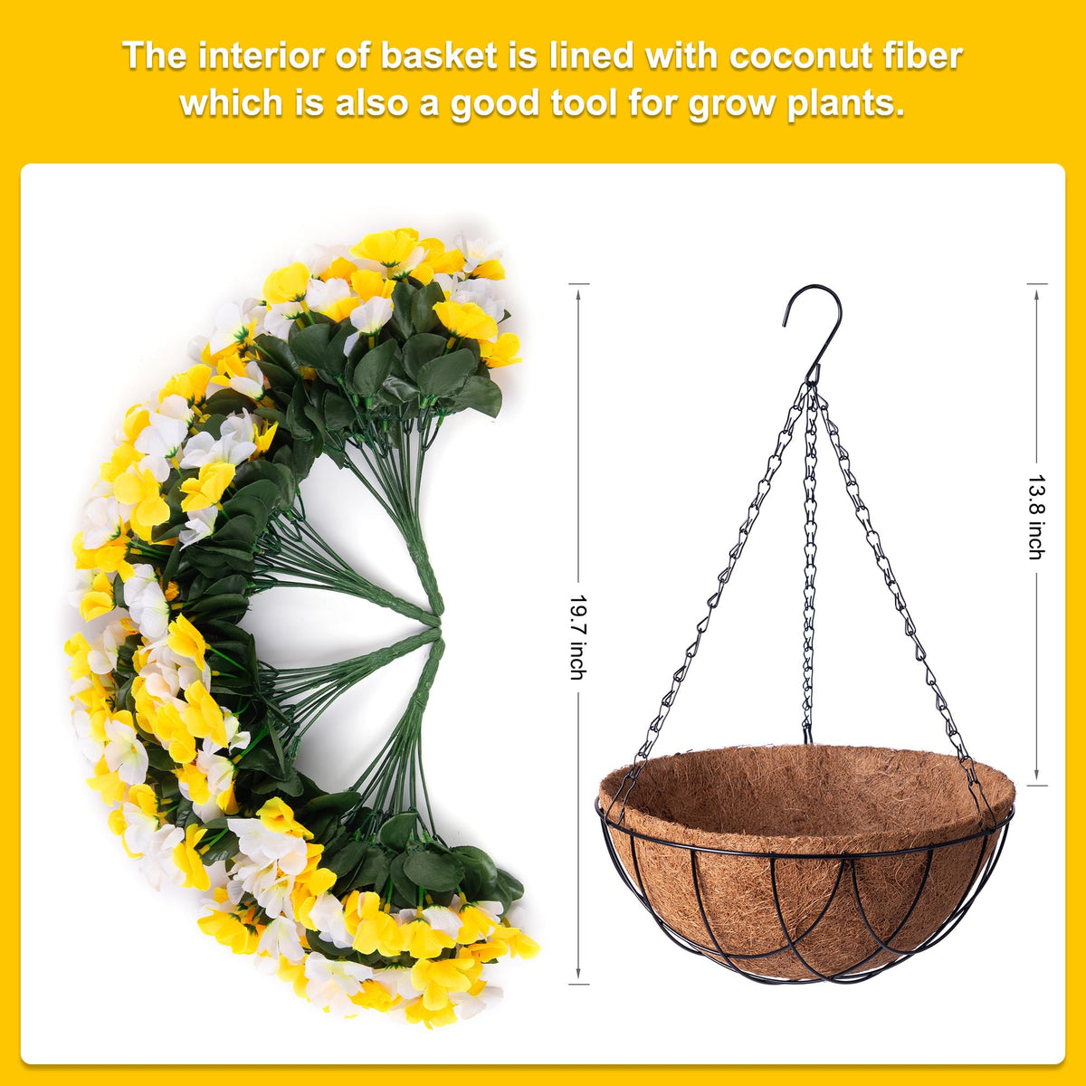 INXUGAO assembly-ready hanging basket ideal for quick seasonal decor swaps.