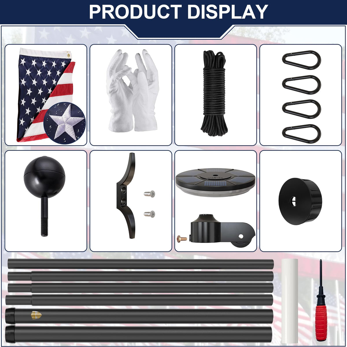 IOEN aluminum clip set complements quick flag changes.
