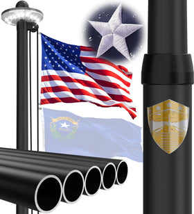 IOEN flag pole assembly demonstrates a sturdy, DIY-friendly setup for outdoor displays.