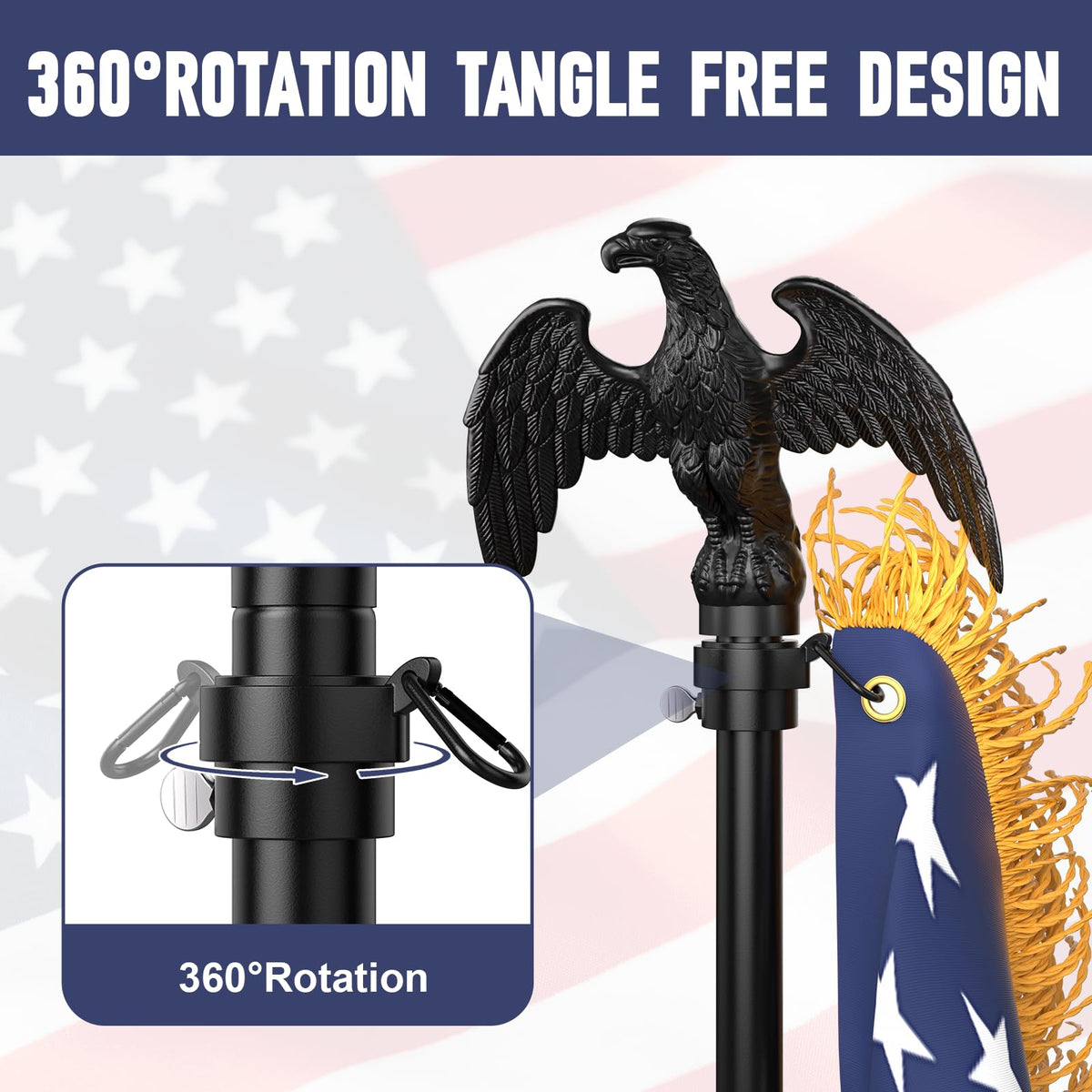 IOEN home flag display adds respectful patriotic ambience to any room.