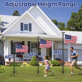 IOEN outdoor flag pole supports versatile use in yards, gardens, and camping.