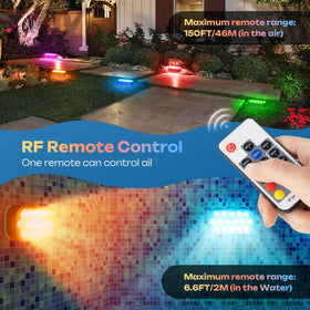 IOHFOI pool light floating mode creates rippling reflections at night