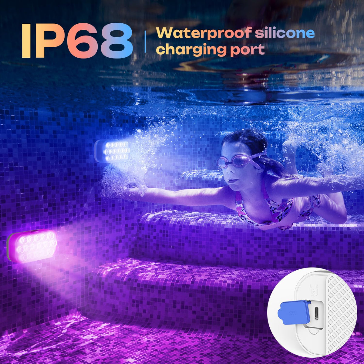 IOHFOI IP68 waterproof pool light built for in-ground and above-ground pools