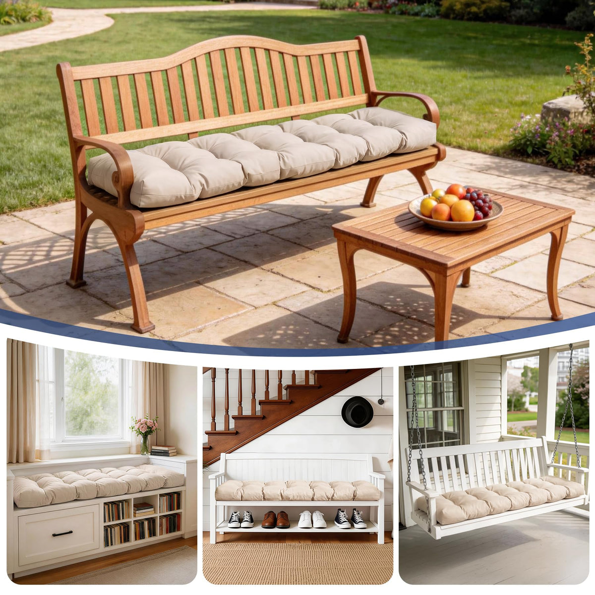 IASEAHK beige color cushion complements patios and living spaces with versatile style