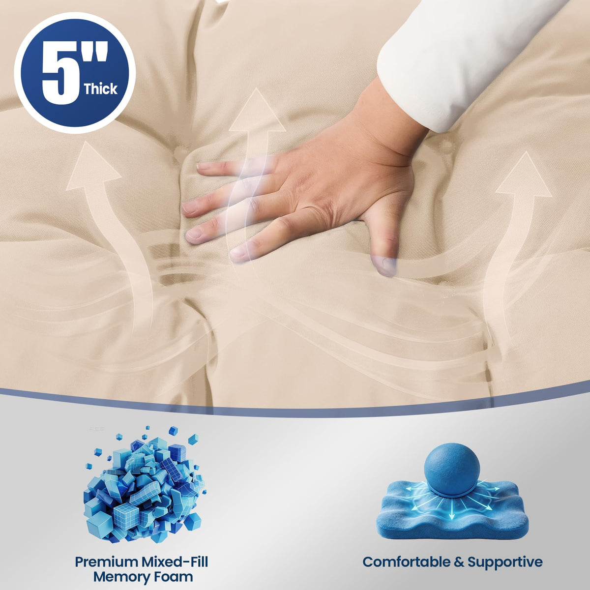 IASEAHK non-slip-bottom keeps cushion stable during outdoor or indoor use