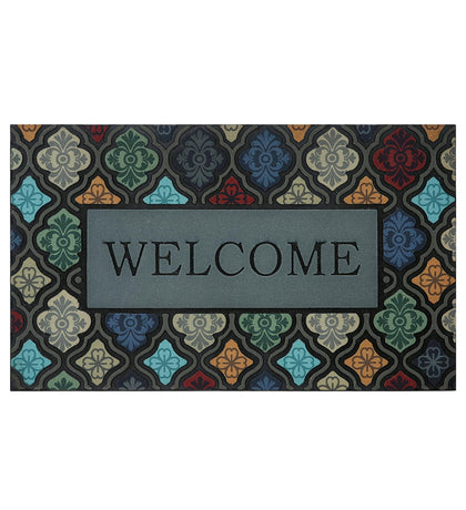 iouwy colorful flower design door mat welcomes guests while trapping dirt at the entrance.
