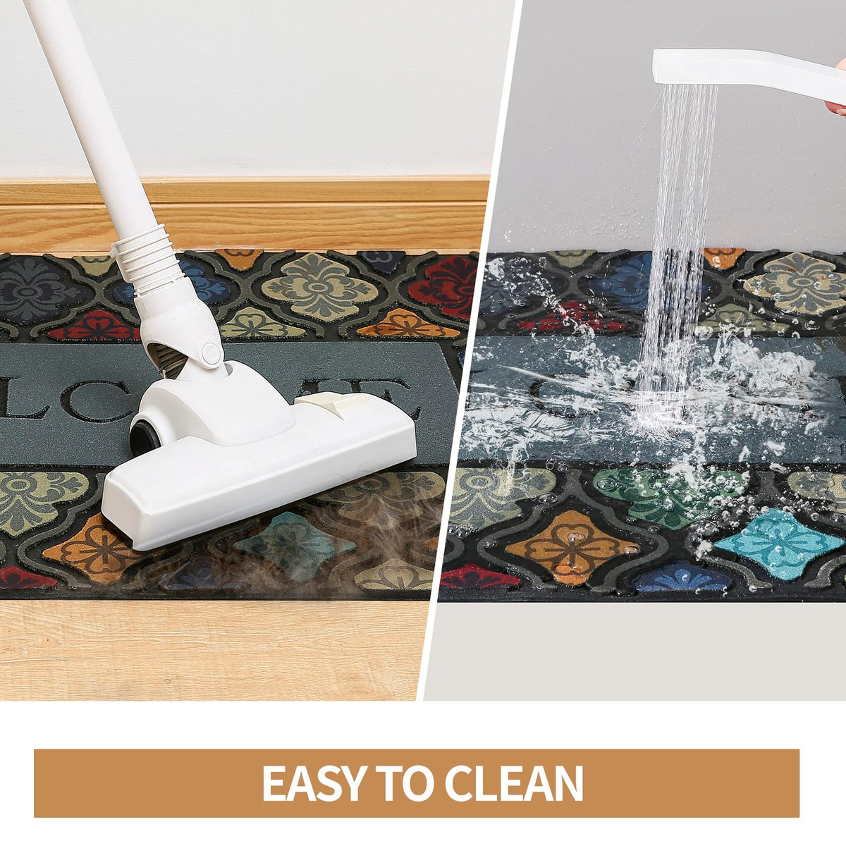 iouwy easy-clean design cleans quickly with vacuuming, sweeping, or rinsing.