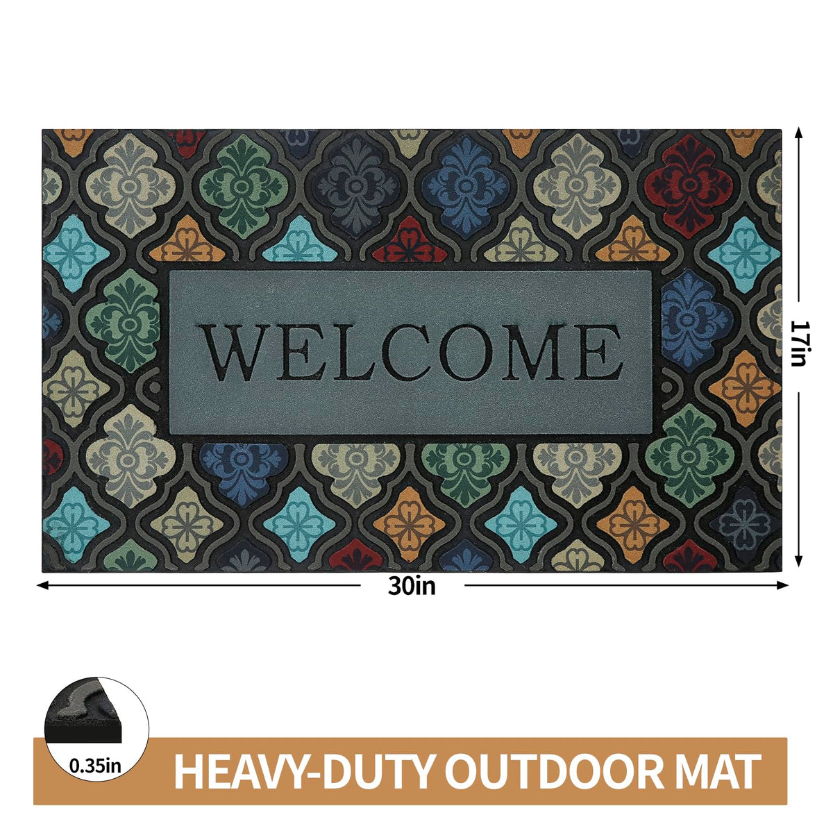 iouwy door mat with soft flocked fibers offers comfortable entryway use and dirt capture.
