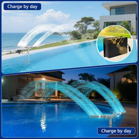 IPOOLTENG pool fountain lights sunset-ambience showcases colorful glow for evening pool parties