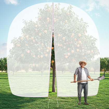 IPOW 10x10ft fruit tree netting cover shields trees from birds while letting light through.