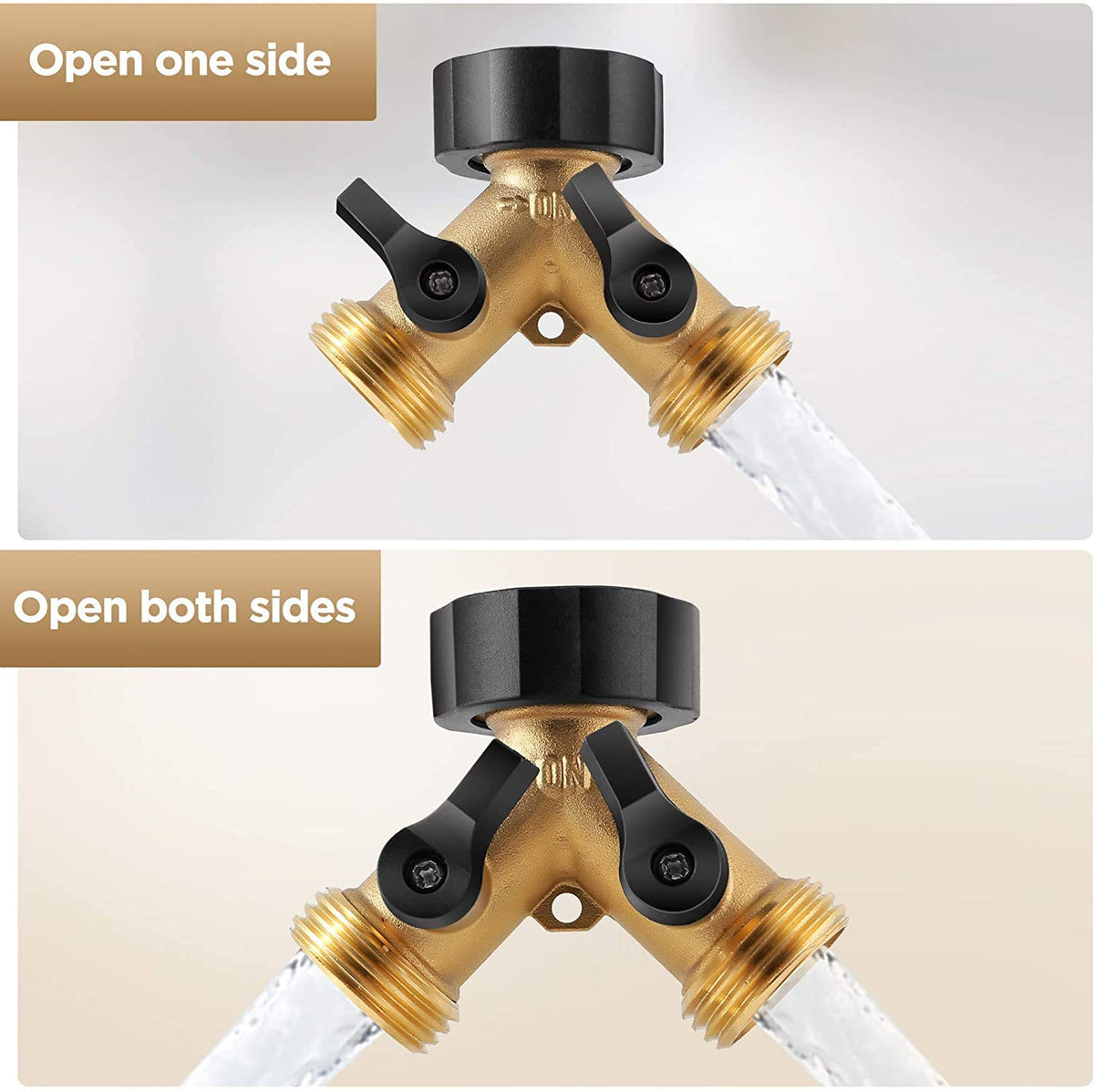 IPOW brass construction resists rust for long-lasting outdoor use.