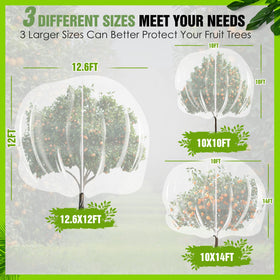 IPOW fruit tree netting featuring zipper and drawstring for easy access and harvest