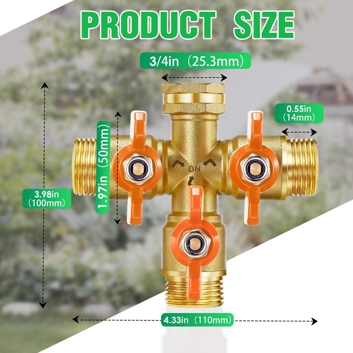 IPOW garden hose splitter used for watering and irrigation setups