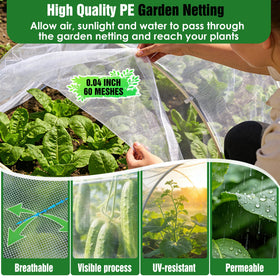 IPOW 10x60ft netting supports long rows of vegetables with breathable coverage.