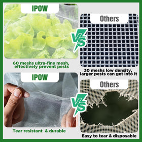 IPOW tear-resistant PE material withstands weather while staying lightweight for handling.