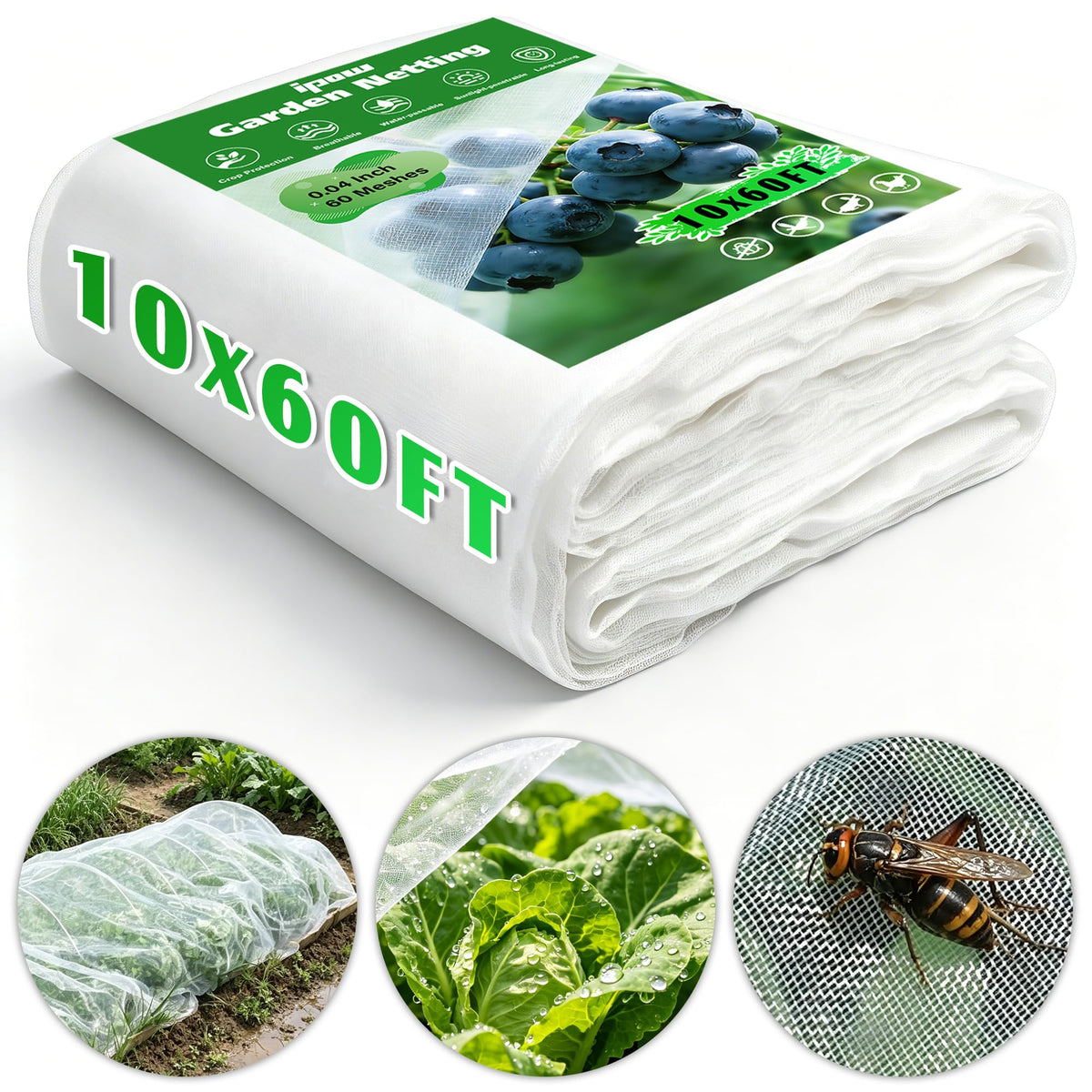 IPOW garden netting lets air and water pass, promoting healthy growth.
