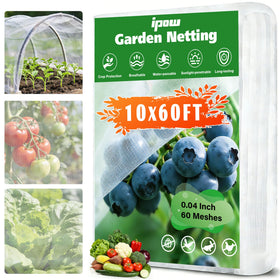IPOW garden netting covers a berry patch, protecting against pests while letting sunlight through.