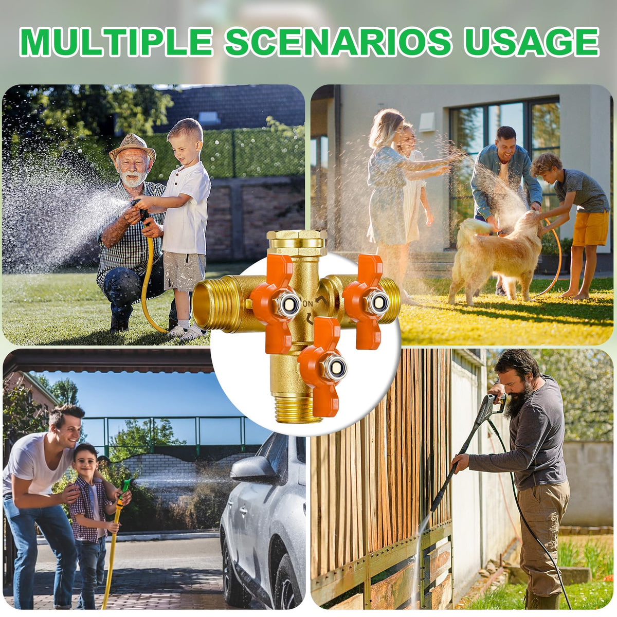 IPOW heavy-duty outdoor hose splitter built for durability