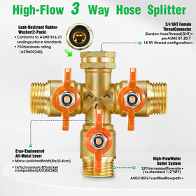 IPOW 3-way splitter with individual valves offers precise flow control