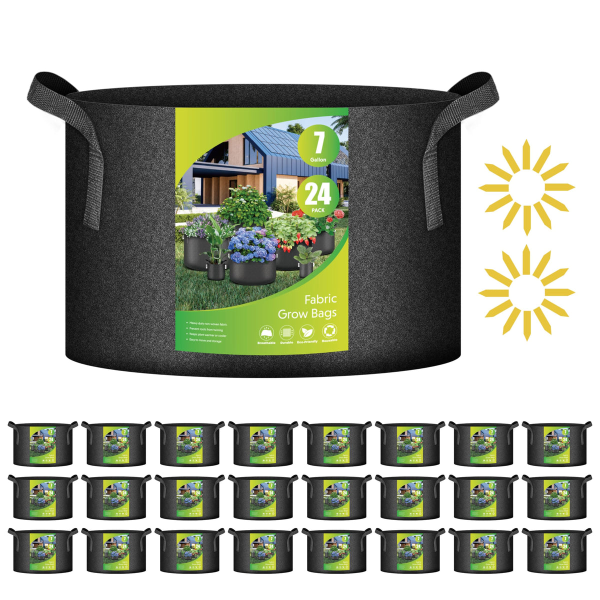 iPower 7 gallon grow bag with flat base for stable filling