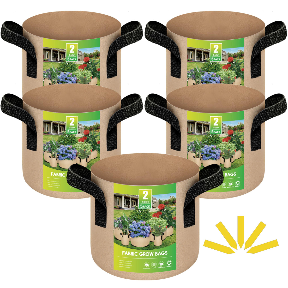iPower 2-gallon grow bag drainage enhances root breathability and growth.