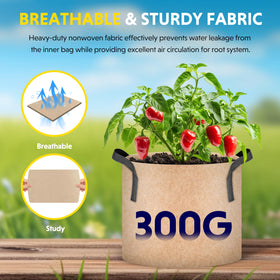iPower 5-pack tan grow bags offer space-saving garden containers