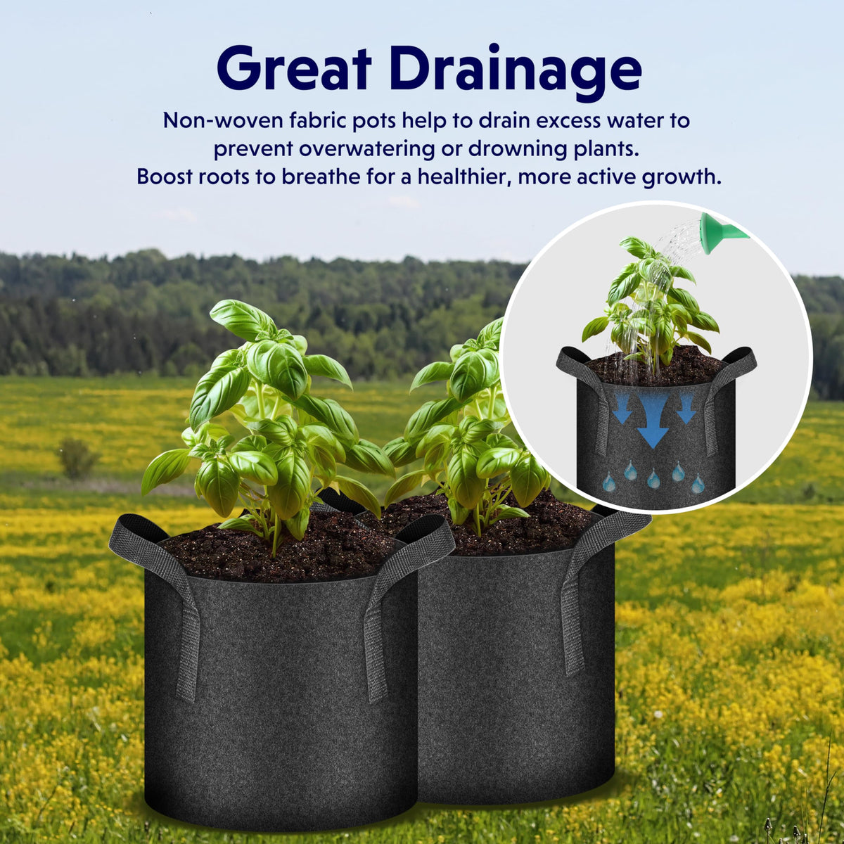iPower flat-base design keeps bags stable for filling.