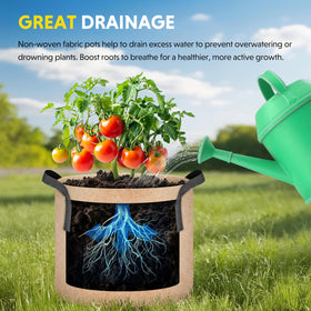 iPower grow bag demonstrates drainage-friendly design to reduce overwatering