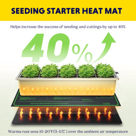 ipower hydroponic heat pad in use in a germination tray