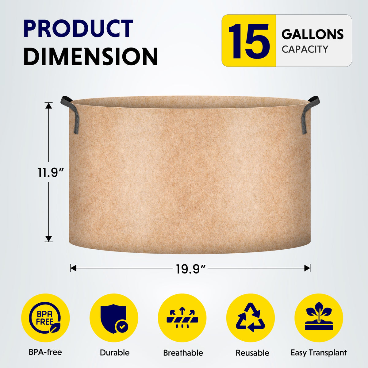 iPower nonwoven fabric pot shows breathable material to support root health