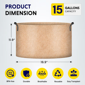 iPower nonwoven fabric pot shows breathable material to support root health