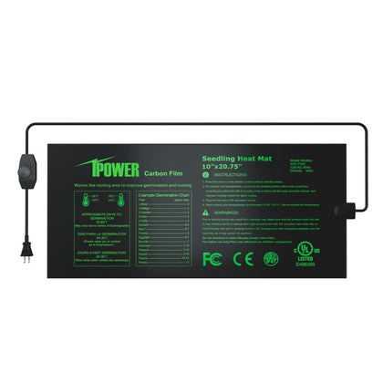 iPower Seeding Heat Mat with thermostat knob for precise warmth during germination