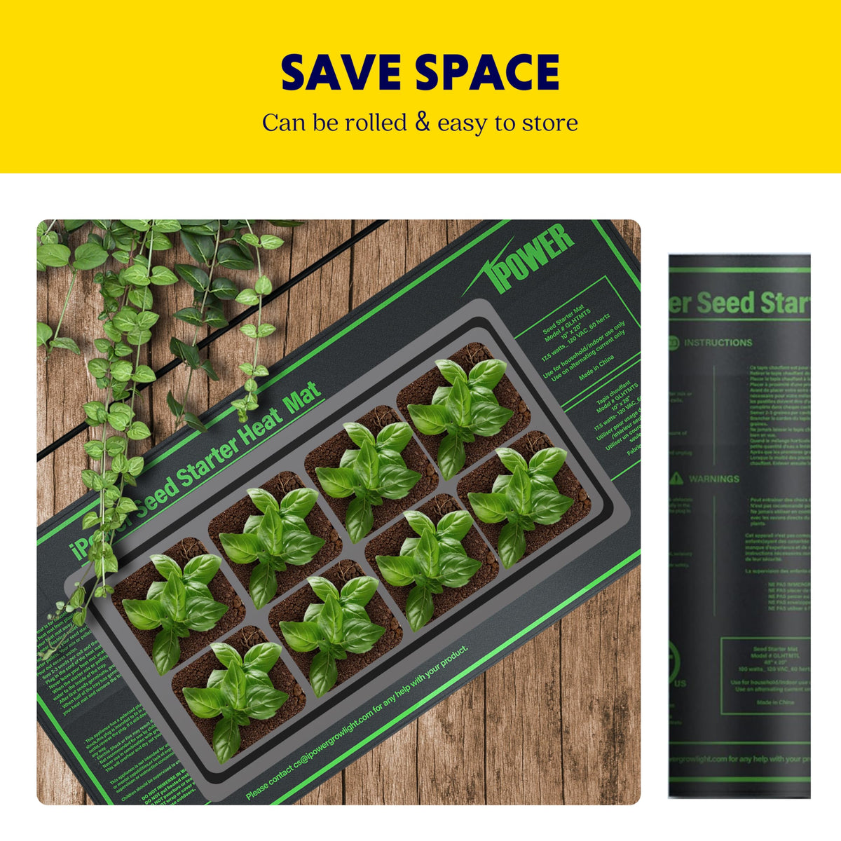 ipower seedling heat mat 10x20 with a long 5.9 ft cord