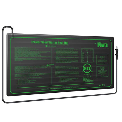 ipower seedling heat mat 10x20 front view showing warmth area and layout for germination