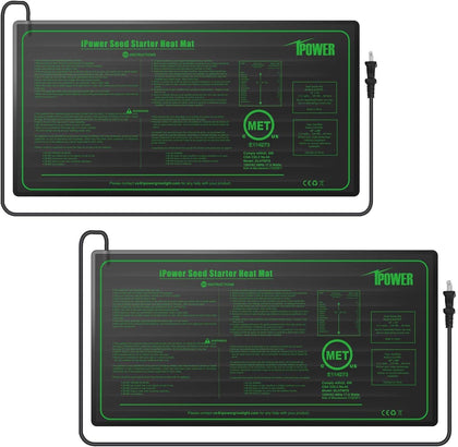 IPower seedling heat mat 10x20 front view with rugged waterproof surface.