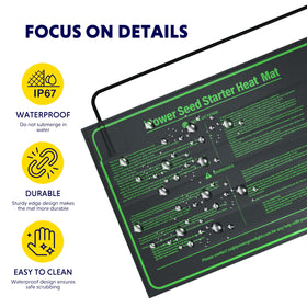 ipower seedling heat mat 10x20 top view illustrating surface and wiring layout