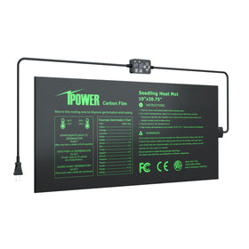 iPower seedling heat mat with dual thermostat shows real-time temperature for precise germination control