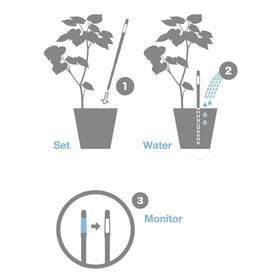 IPPINKA Sustee Aquameter blue indicator signaling adequate water.