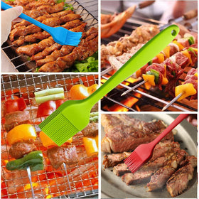 Heat-resistant silicone brush withstands grilling temperatures for versatile use
