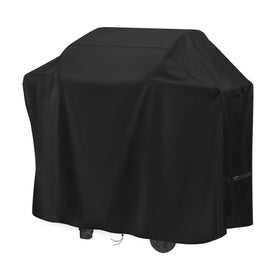 Iptienda grill cover 41L-20W-38H shields grill from rain and dust.