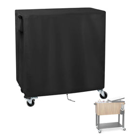 Iptienda outdoor cooler cover on wheels protects a patio cooler from rain and sun.