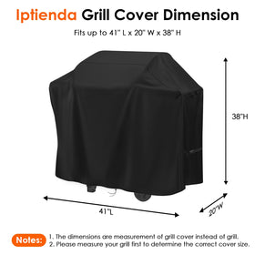 Iptienda 500D Oxford waterproof fabric protects outdoor grills from rain and snow.