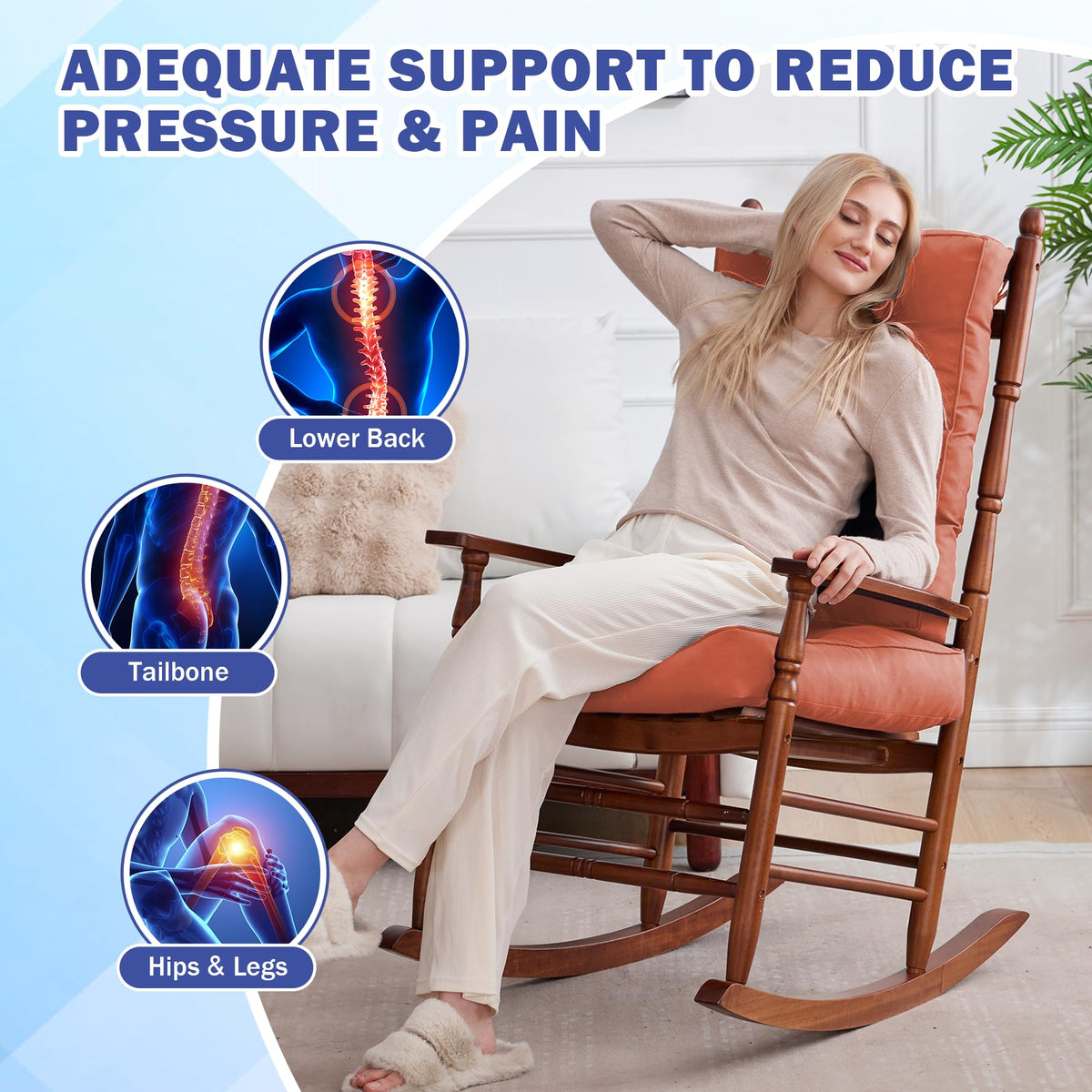 IPYNBAP cushions with attached ties stay securely on furniture.