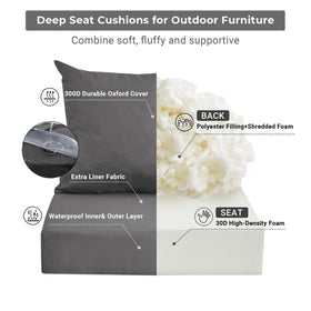 IPYNBAP back cushion 25x22.5in provides supportive outdoor lounging.