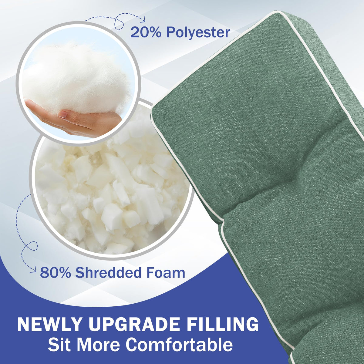 IPYNBAP bench cushion with non-slip bottom stays in place during use.