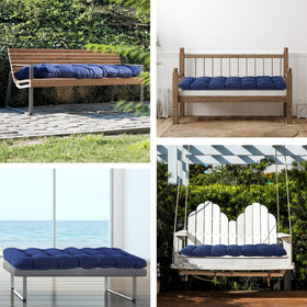 IPYNBAP cushion in porch scene shows fade-resistant navy color