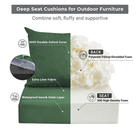 IPYNBAP forestgreen back cushion 25x22.5 supports outdoor lounging